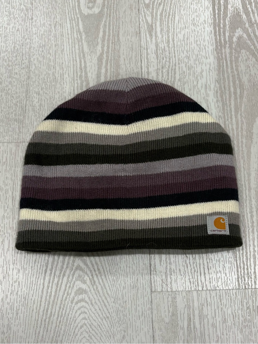 Carhartt Striped Knit Beanie (Multi-Color / Earth Tones & Purple)